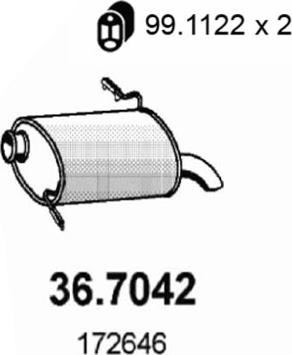 ASSO 36.7042 - Izplūdes gāzu trokšņa slāpētājs (pēdējais) autodraugiem.lv