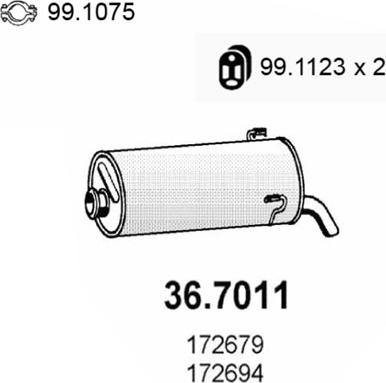 ASSO 36.7011 - Izplūdes gāzu trokšņa slāpētājs (pēdējais) autodraugiem.lv
