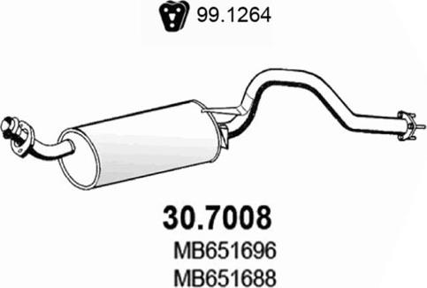 ASSO 30.7008 - Izplūdes gāzu trokšņa slāpētājs (pēdējais) autodraugiem.lv