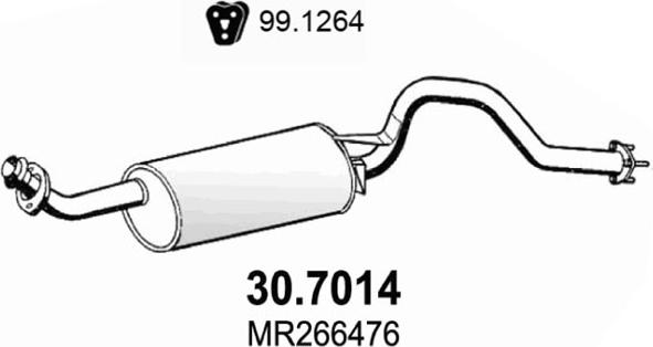 ASSO 30.7014 - Izplūdes gāzu trokšņa slāpētājs (pēdējais) autodraugiem.lv