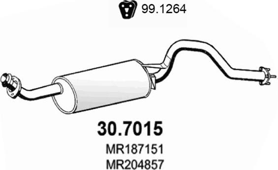 ASSO 30.7015 - Izplūdes gāzu trokšņa slāpētājs (pēdējais) autodraugiem.lv