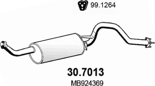 ASSO 30.7013 - Izplūdes gāzu trokšņa slāpētājs (pēdējais) autodraugiem.lv