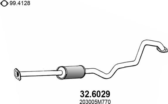 ASSO 32.6029 - Vidējais izpl. gāzu trokšņa slāpētājs autodraugiem.lv