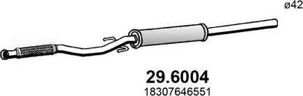 ASSO 29.6004 - Vidējais izpl. gāzu trokšņa slāpētājs autodraugiem.lv