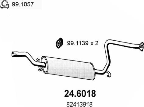 ASSO 24.6018 - Vidējais izpl. gāzu trokšņa slāpētājs autodraugiem.lv