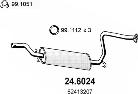 ASSO 24.6024 - Vidējais izpl. gāzu trokšņa slāpētājs autodraugiem.lv