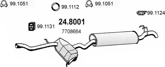 ASSO 24.8001 - Vidējais / Gala izpl. gāzu trokšņa slāpētājs autodraugiem.lv
