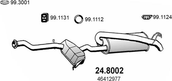 ASSO 24.8002 - Vidējais / Gala izpl. gāzu trokšņa slāpētājs autodraugiem.lv