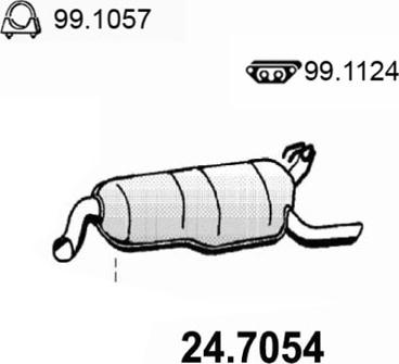 ASSO 24.7054 - Izplūdes gāzu trokšņa slāpētājs (pēdējais) autodraugiem.lv