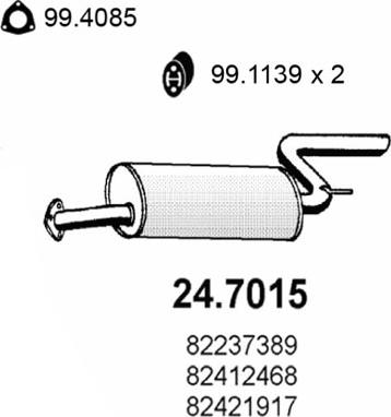 ASSO 24.7015 - Izplūdes gāzu trokšņa slāpētājs (pēdējais) autodraugiem.lv