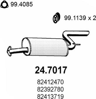 ASSO 24.7017 - Izplūdes gāzu trokšņa slāpētājs (pēdējais) autodraugiem.lv