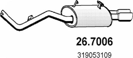 ASSO 26.7006 - Izplūdes gāzu trokšņa slāpētājs (pēdējais) autodraugiem.lv