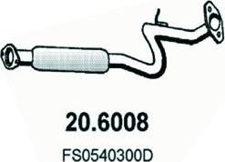 ASSO 20.6008 - Vidējais izpl. gāzu trokšņa slāpētājs autodraugiem.lv