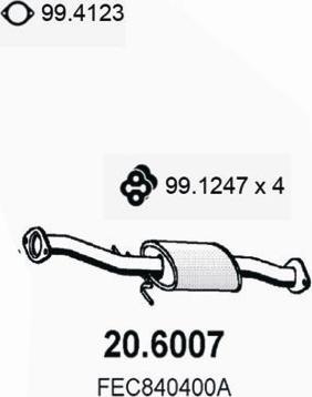 ASSO 20.6007 - Vidējais izpl. gāzu trokšņa slāpētājs autodraugiem.lv