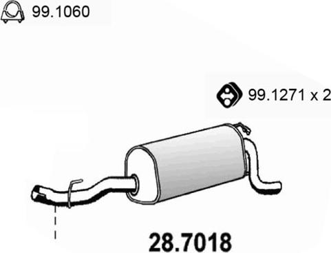 ASSO 28.7018 - Izplūdes gāzu trokšņa slāpētājs (pēdējais) autodraugiem.lv