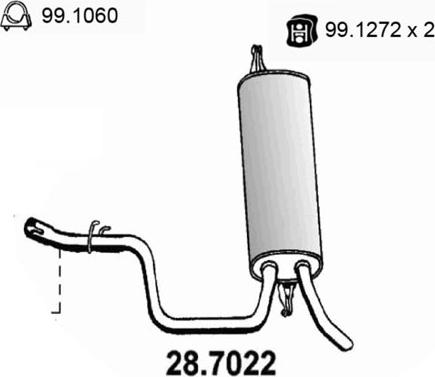 ASSO 28.7022 - Izplūdes gāzu trokšņa slāpētājs (pēdējais) autodraugiem.lv