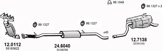 ASSO ART2855 - Izplūdes gāzu sistēma autodraugiem.lv