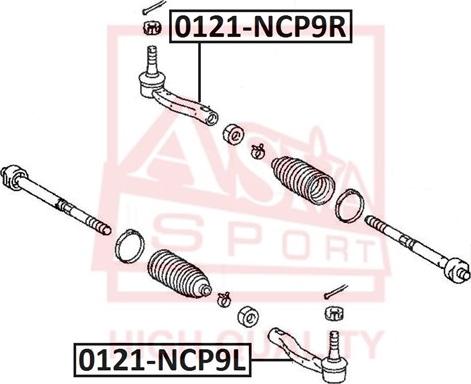 ASVA 0121-NCP9L - Stūres šķērsstiepņa uzgalis autodraugiem.lv
