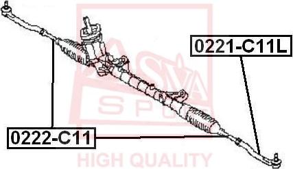 ASVA 0222-C11 - Aksiālais šarnīrs, Stūres šķērsstiepnis autodraugiem.lv