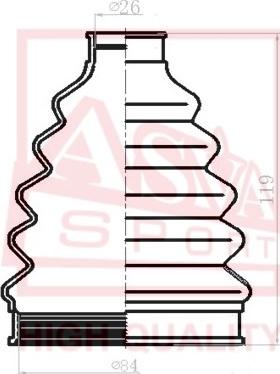 ASVA ASBT-XE70 - Putekļusargs, Piedziņas vārpsta autodraugiem.lv