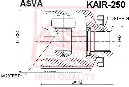 ASVA KAIR-250 - Šarnīru komplekts, Piedziņas vārpsta autodraugiem.lv