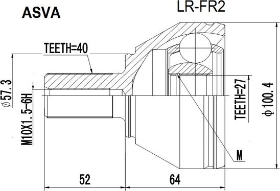 ASVA LR-FR2 - Šarnīru komplekts, Piedziņas vārpsta autodraugiem.lv