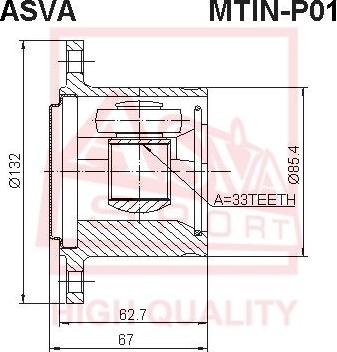 ASVA MTIN-P01 - Šarnīru komplekts, Piedziņas vārpsta autodraugiem.lv