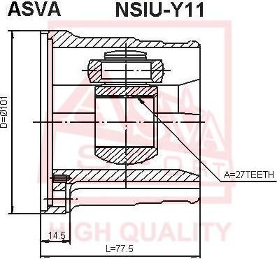 ASVA NSIU-Y11 - Šarnīru komplekts, Piedziņas vārpsta autodraugiem.lv