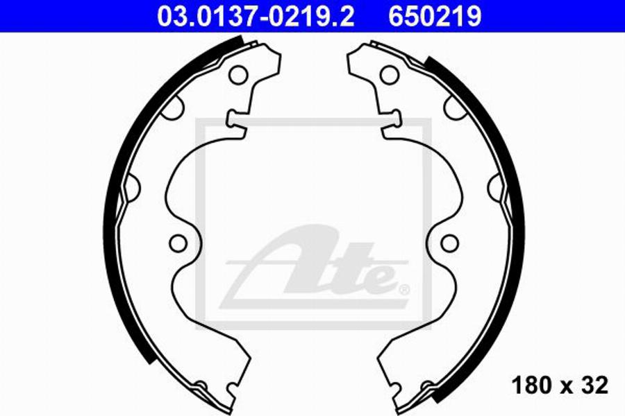 ATE 650219 - Bremžu loku komplekts autodraugiem.lv