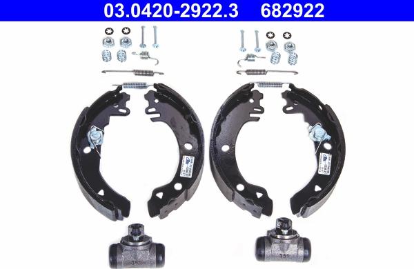 ATE 03.0420-2922.3 - Bremžu loku komplekts autodraugiem.lv