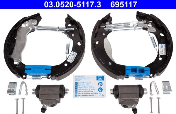 ATE 03.0520-5117.3 - Bremžu loku komplekts autodraugiem.lv