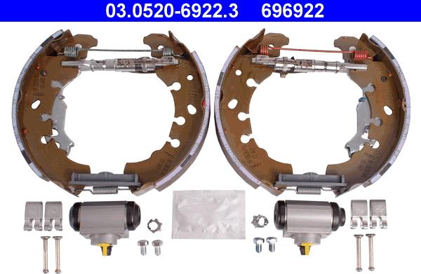 ATE 03.0520-6922.3 - Bremžu loku komplekts autodraugiem.lv