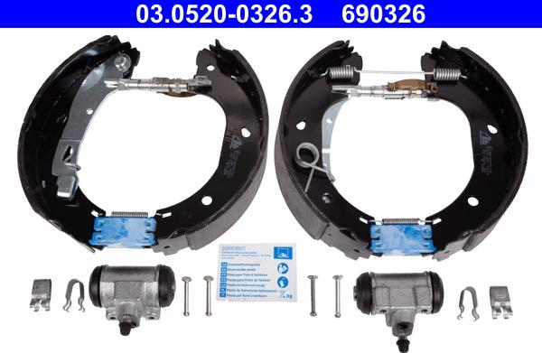 ATE 03.0520-0326.3 - Bremžu loku komplekts autodraugiem.lv
