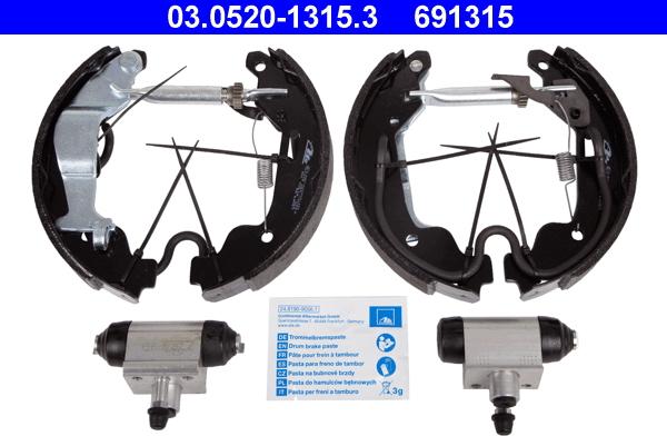 ATE 03.0520-1315.3 - Bremžu loku komplekts autodraugiem.lv