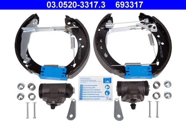 ATE 03.0520-3317.3 - Bremžu loku komplekts autodraugiem.lv