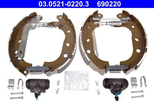ATE 03.0521-0220.3 - Bremžu loku komplekts autodraugiem.lv