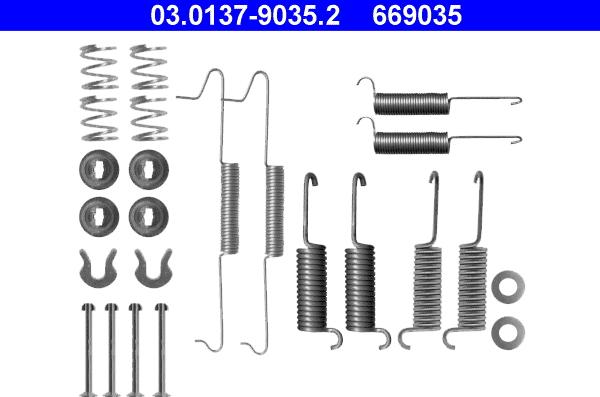 ATE 03.0137-9035.2 - Piederumu komplekts, Bremžu loki autodraugiem.lv