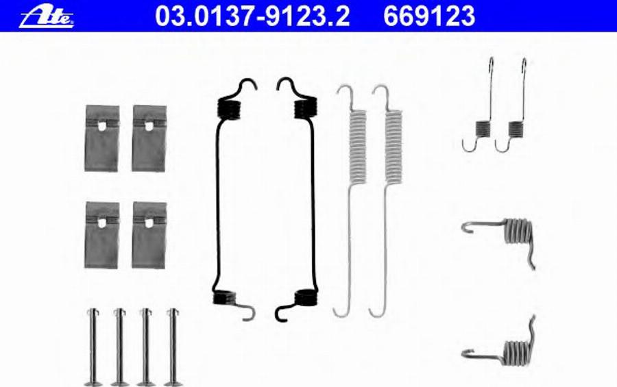 ATE 03.0137-9123.2 - Piederumu komplekts, Bremžu loki autodraugiem.lv