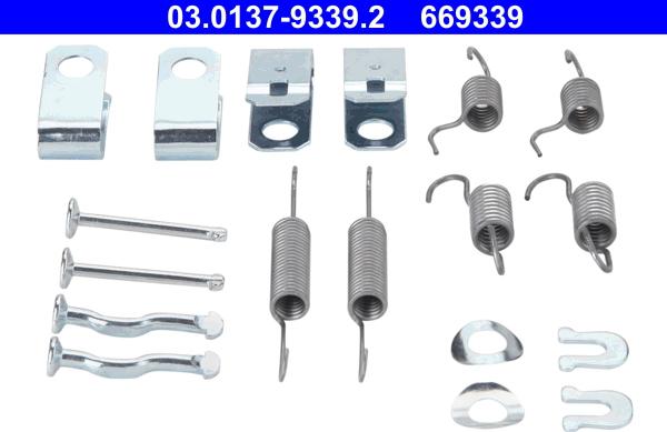 ATE 03.0137-9339.2 - Piederumu komplekts, Stāvbremzes mehānisma bremžu loks autodraugiem.lv