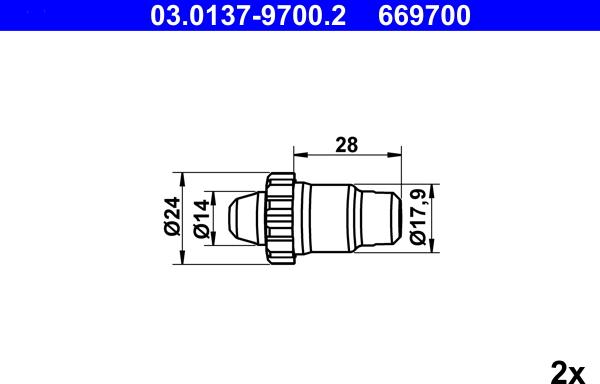 ATE 03.0137-9700.2 - Piederumu komplekts, Stāvbremzes mehānisma bremžu loks autodraugiem.lv