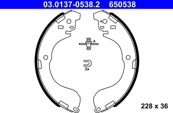 ATE 03.0137-0538.2 - Bremžu loku komplekts autodraugiem.lv