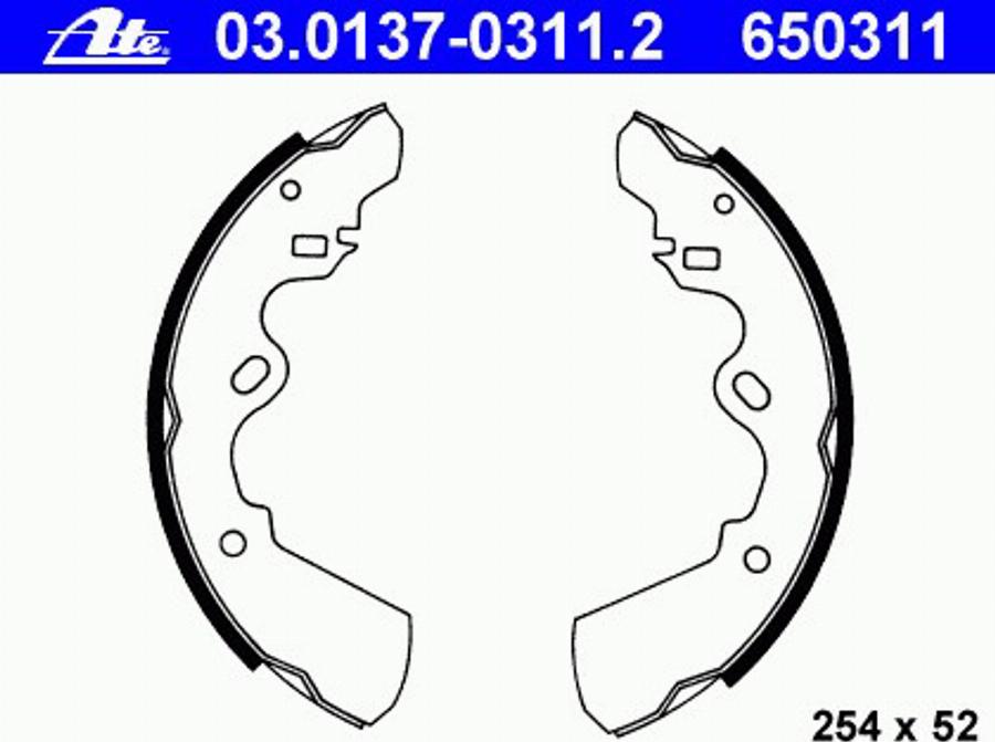 ATE 03.0137-0311.2 - Bremžu loku komplekts autodraugiem.lv