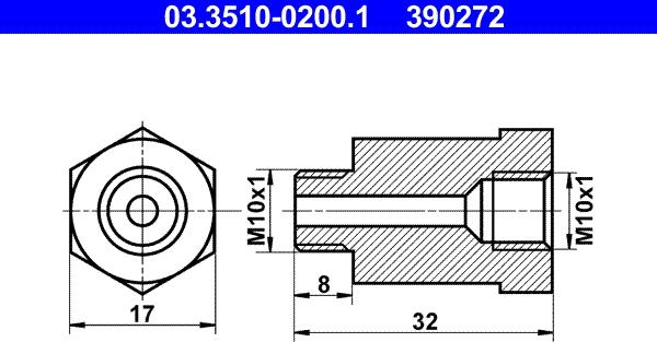 ATE 03.3510-0200.1 - Adapteris, Bremžu cauruļvadi autodraugiem.lv