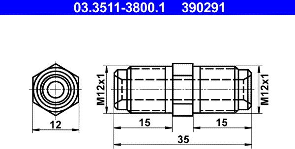 ATE 03.3511-3800.1 - Adapteris, Bremžu cauruļvadi autodraugiem.lv