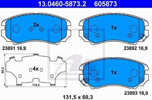 Alpha Brakes HKP-KA-331 - Bremžu uzliku kompl., Disku bremzes autodraugiem.lv