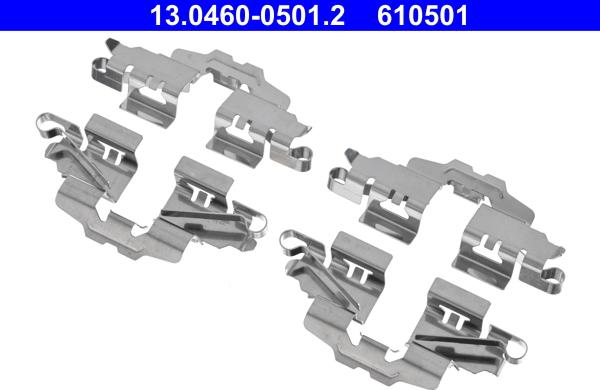 ATE 13.0460-0501.2 - Piederumu komplekts, Disku bremžu uzlikas autodraugiem.lv