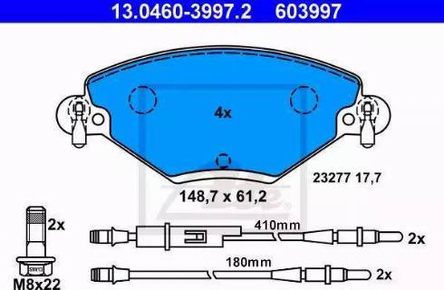 Alpha Brakes HKP-CT-041 - Bremžu uzliku kompl., Disku bremzes autodraugiem.lv