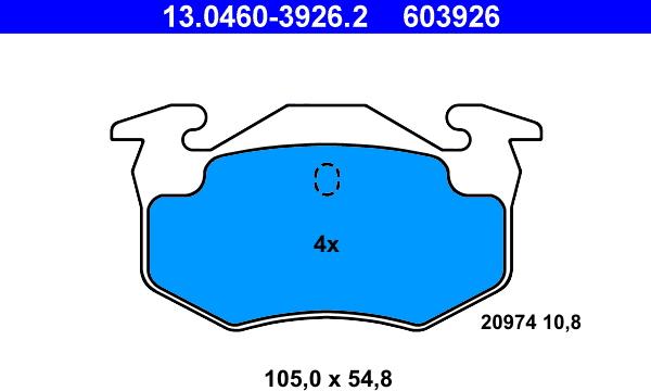 ATE 13.0460-3926.2 - Bremžu uzliku kompl., Disku bremzes autodraugiem.lv