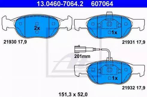 Alpha Brakes HKP-FT-021 - Bremžu uzliku kompl., Disku bremzes autodraugiem.lv