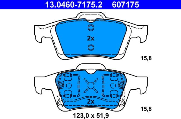 ATE 13.0460-7175.2 - Bremžu uzliku kompl., Disku bremzes autodraugiem.lv